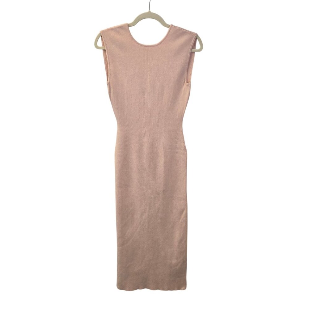 NWOT Zara Open Criss-Cross Back Bodycon Knit Midi Dress Size Medium
